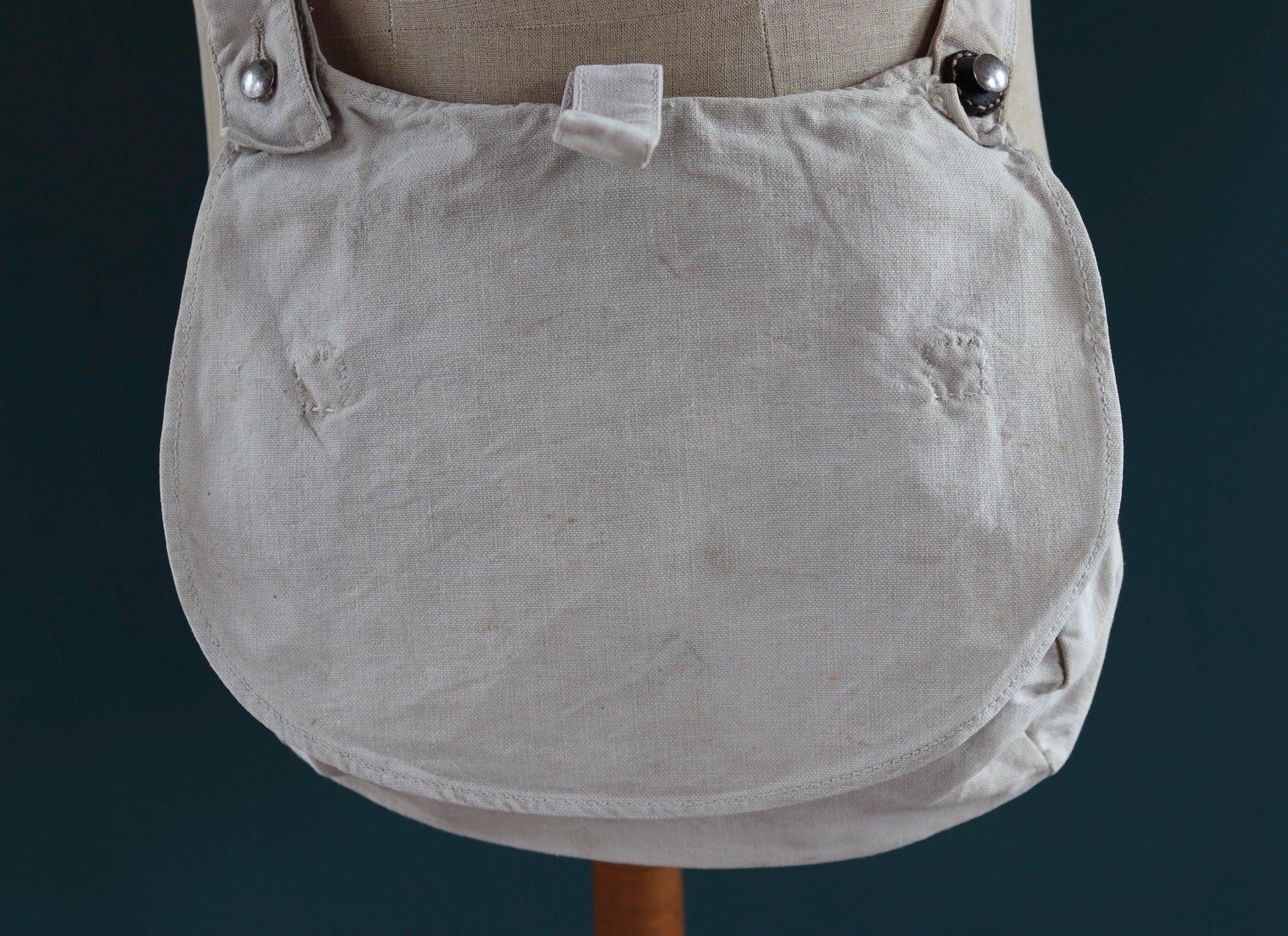 Antique WW1 military bag - Swedish army musette - cotton cross body bread bag - mattornist
