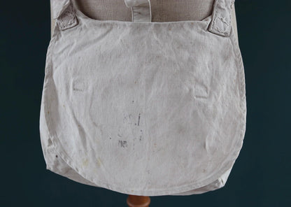 Antique WW1 military bag - Swedish army musette - cotton cross body bread bag - mattornist