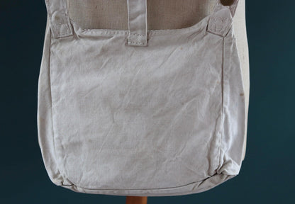 Antique WW1 military bag - Swedish army musette - cotton cross body bread bag - mattornist