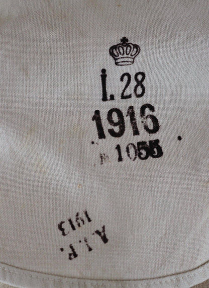 Antique WW1 military bag - Swedish army musette - cotton cross body bread bag - mattornist