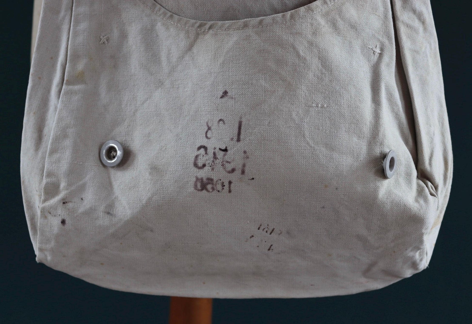 Antique WW1 military bag - Swedish army musette - cotton cross body bread bag - mattornist