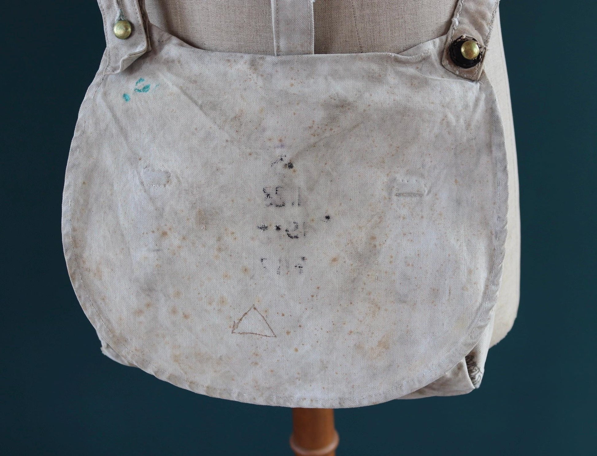 Antique WW1 military bag - Swedish army musette - cotton cross body bread bag - mattornist