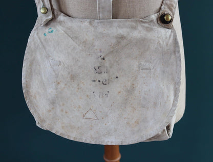 Antique WW1 military bag - Swedish army musette - cotton cross body bread bag - mattornist
