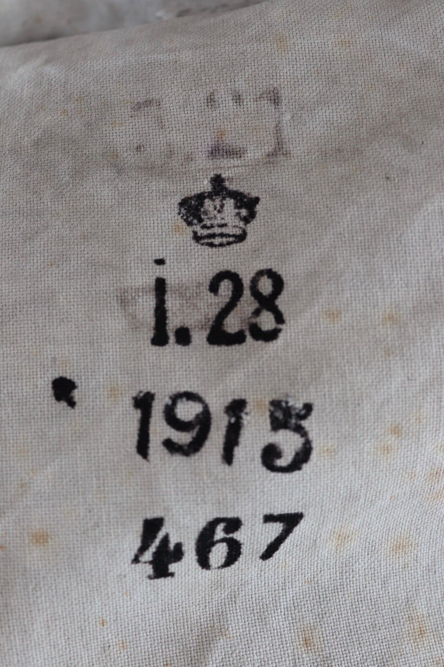 Antique WW1 military bag - Swedish army musette - cotton cross body bread bag - mattornist