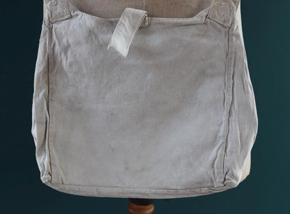 Antique WW1 military bag - Swedish army musette - cotton cross body bread bag - mattornist