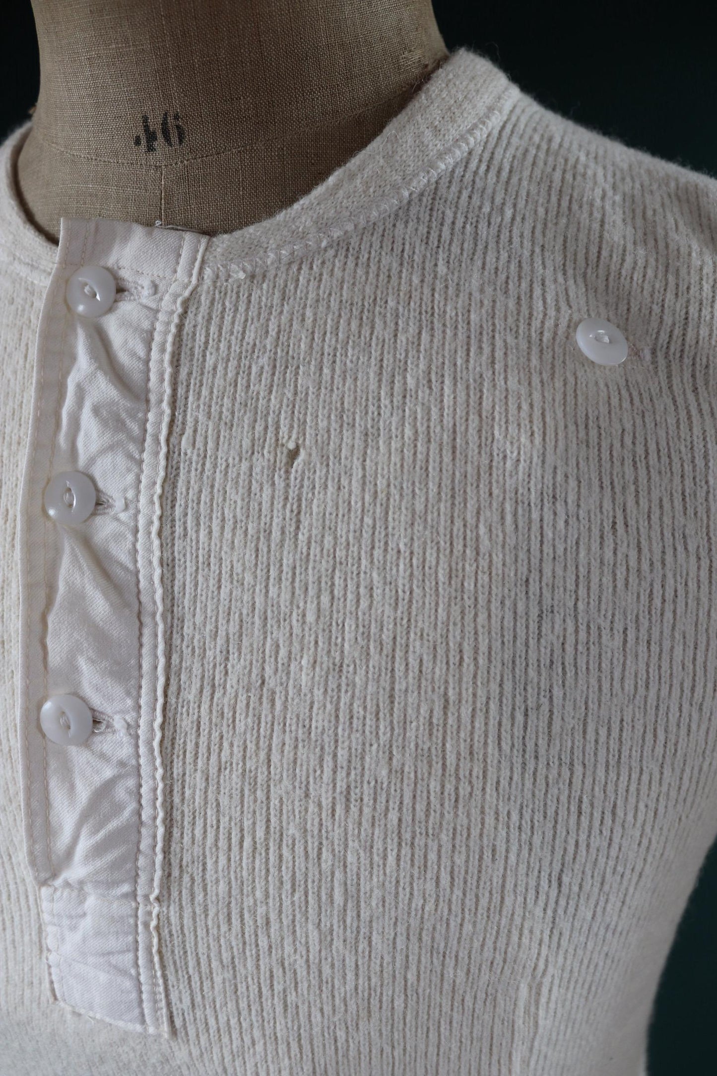 Vintage 1940s Penmans wool undershirt - Henley shirt - thermal base layer - made in Canada - 36" chest