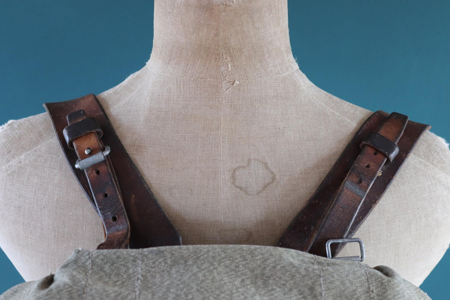 Vintage 1960s Swiss army rucksack - military backpack - salt pepper cotton canvas - for hiking and camping gear