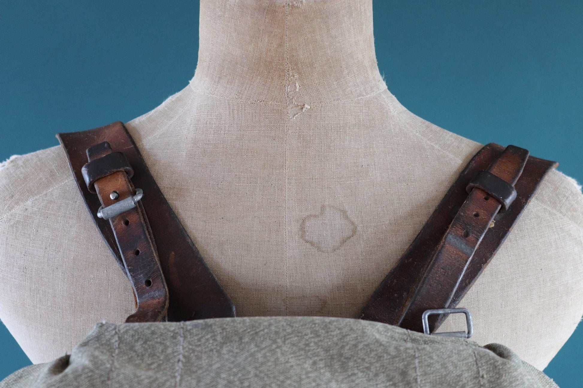 Vintage 1960s Swiss army rucksack - military backpack - salt pepper cotton canvas - for hiking and camping gear