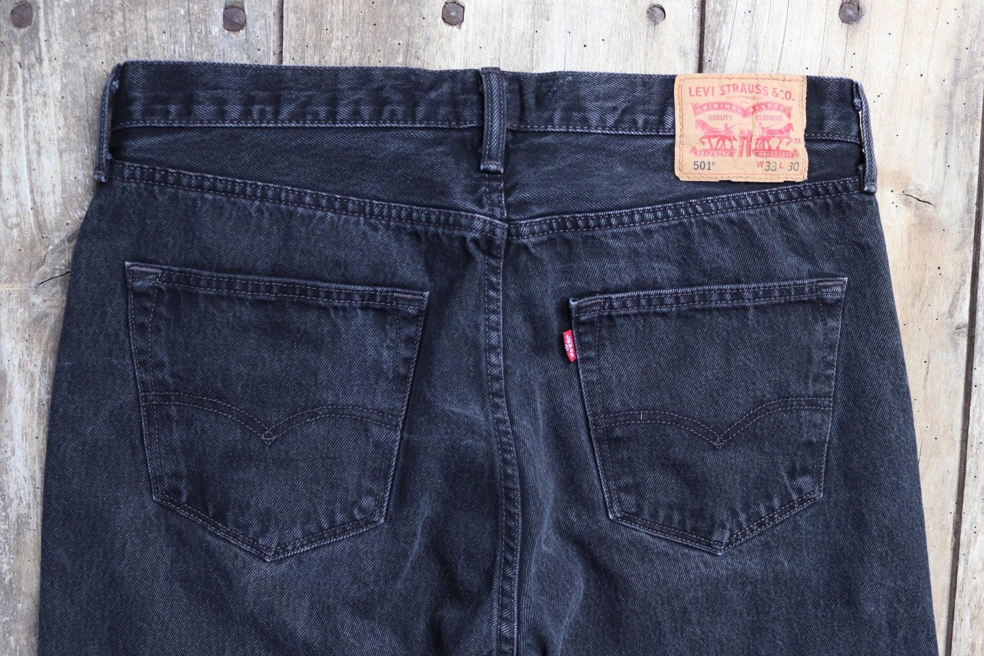 Vintage Levis 501 jeans - black denim - 34" x 29"