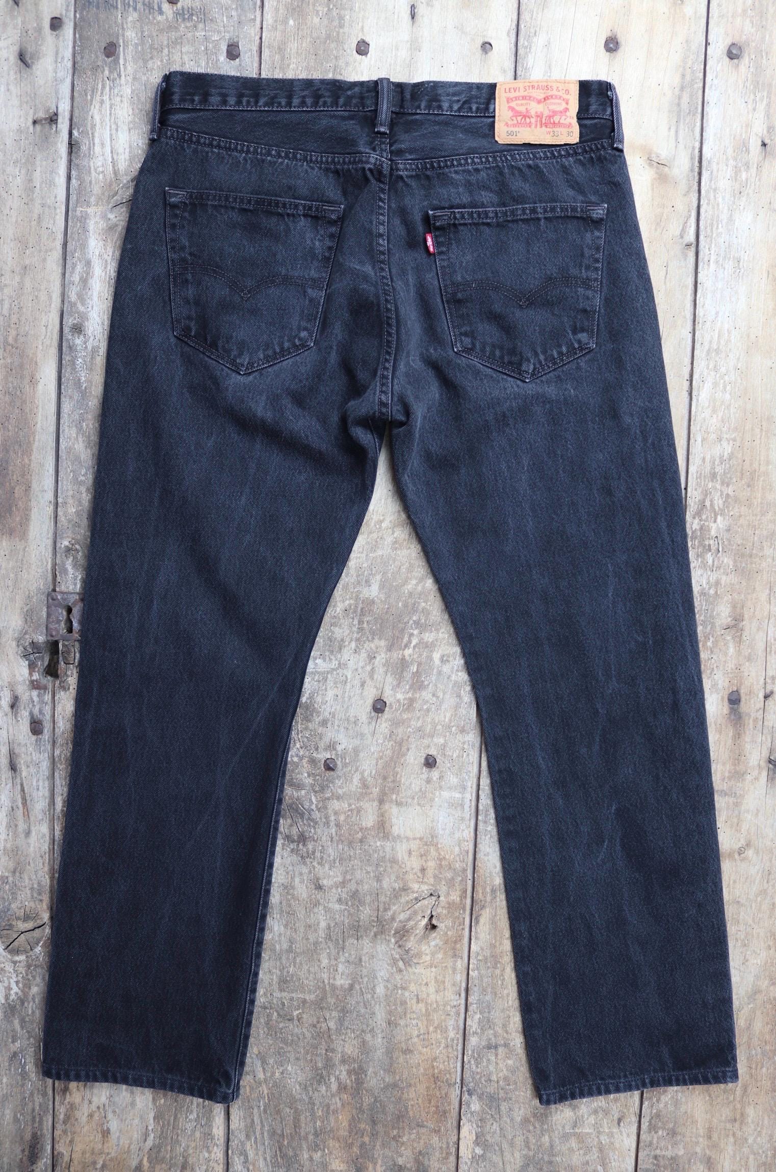 Vintage Levis 501 jeans - black denim - 34" x 29"