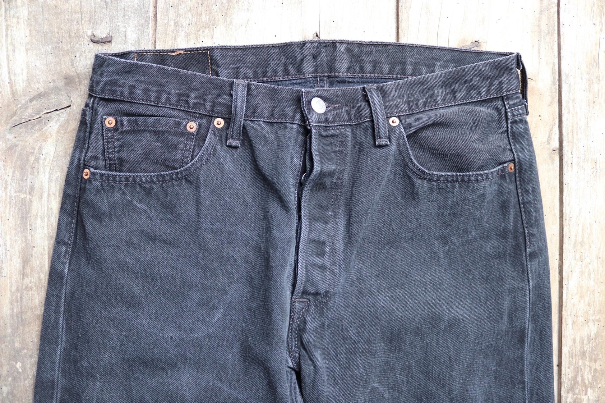 Vintage Levis 501 jeans - black denim - 34" x 29"