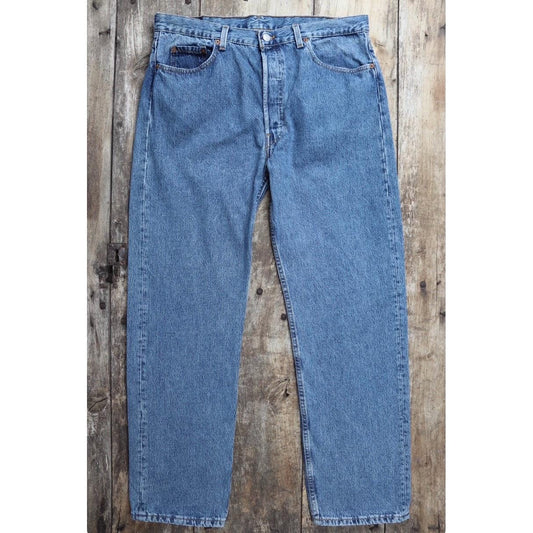 Vintage 1990s Levis 501 jeans - made in USA - blue denim workwear - 35" x 31"