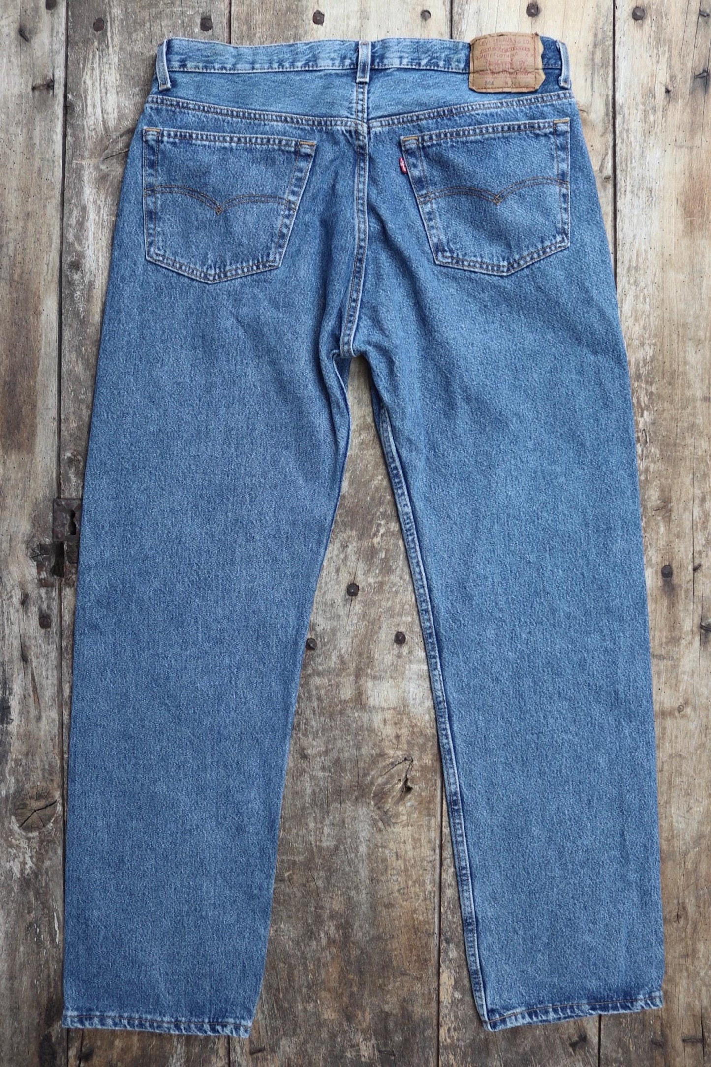 Vintage 1990s Levis 501 jeans - made in USA - blue denim workwear - 35" x 31"