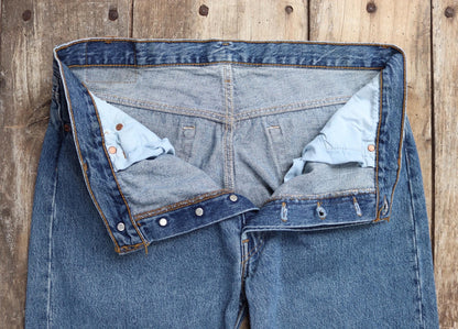 Vintage 1990s Levis 501 jeans - made in USA - blue denim workwear - 35" x 31"