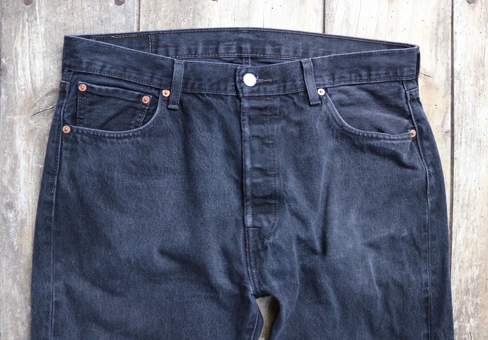 Vintage Levis 501 jeans - black denim - 36" x 34"