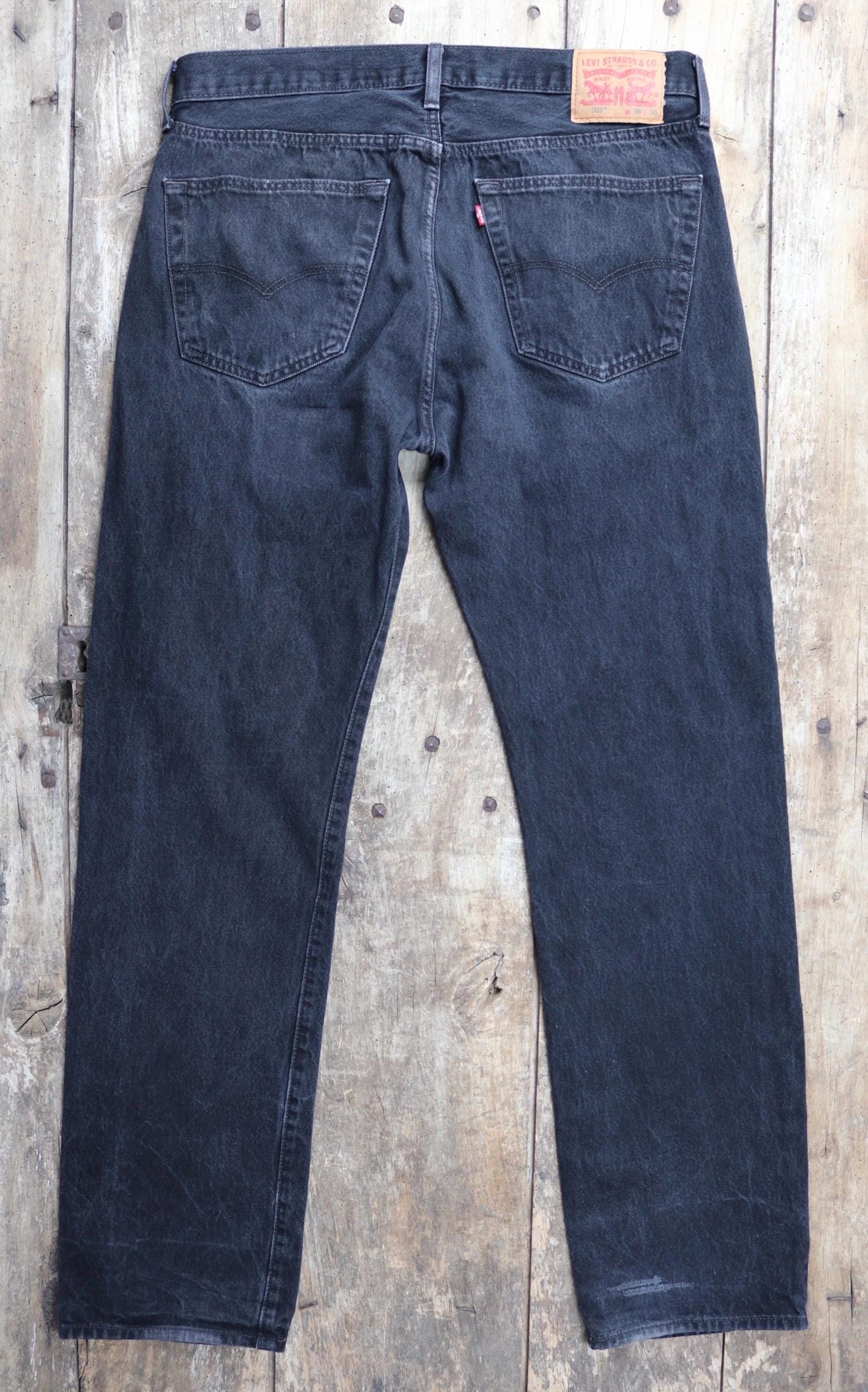 Vintage Levis 501 jeans - black denim - 36" x 34"