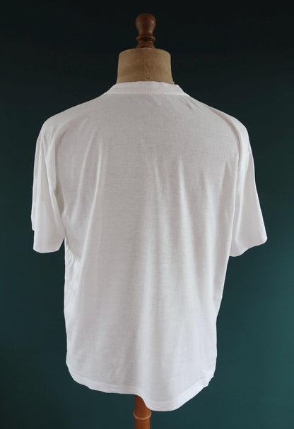 Vintage 1980s t shirt - plain white tee - 44” chest