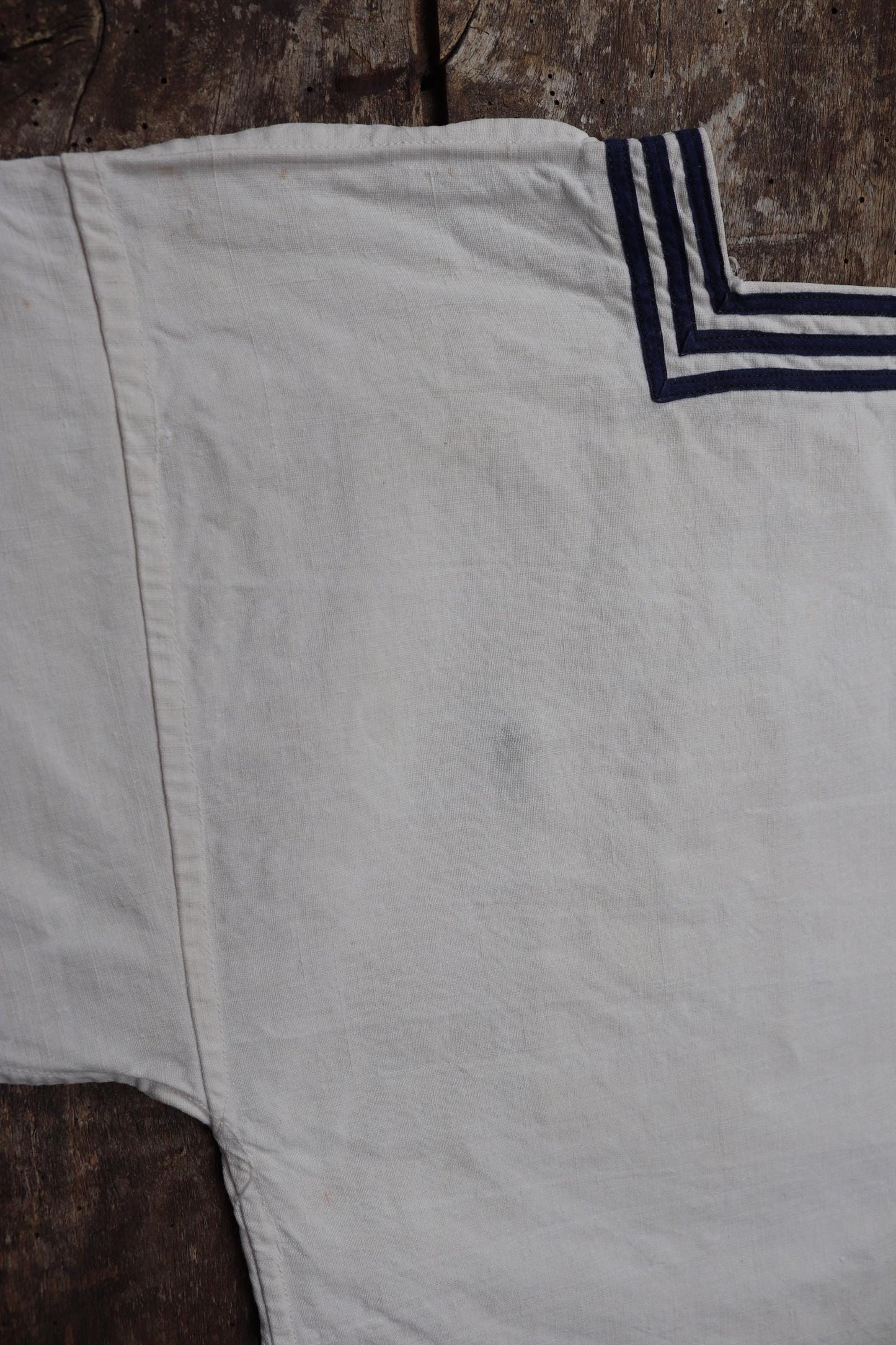 Vintage 1940s French linen sailor shirt - Marine Nationale - naval jumper - military workwear - 37” chest