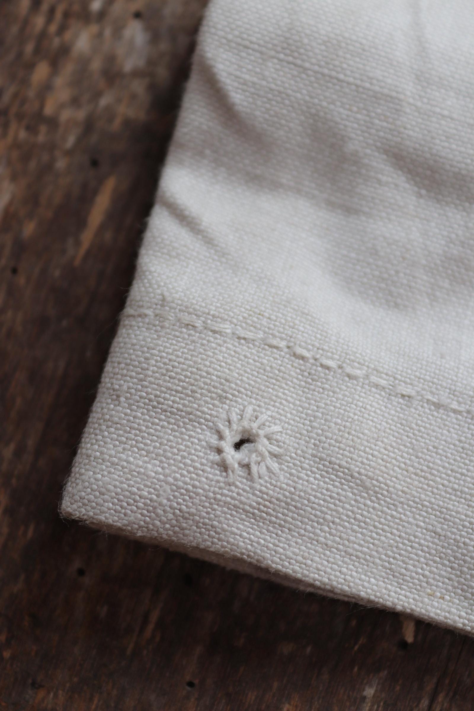 Vintage 1930s Royal Navy linen sailor shirt - navy duck working jumper - military workwear - 38" chest