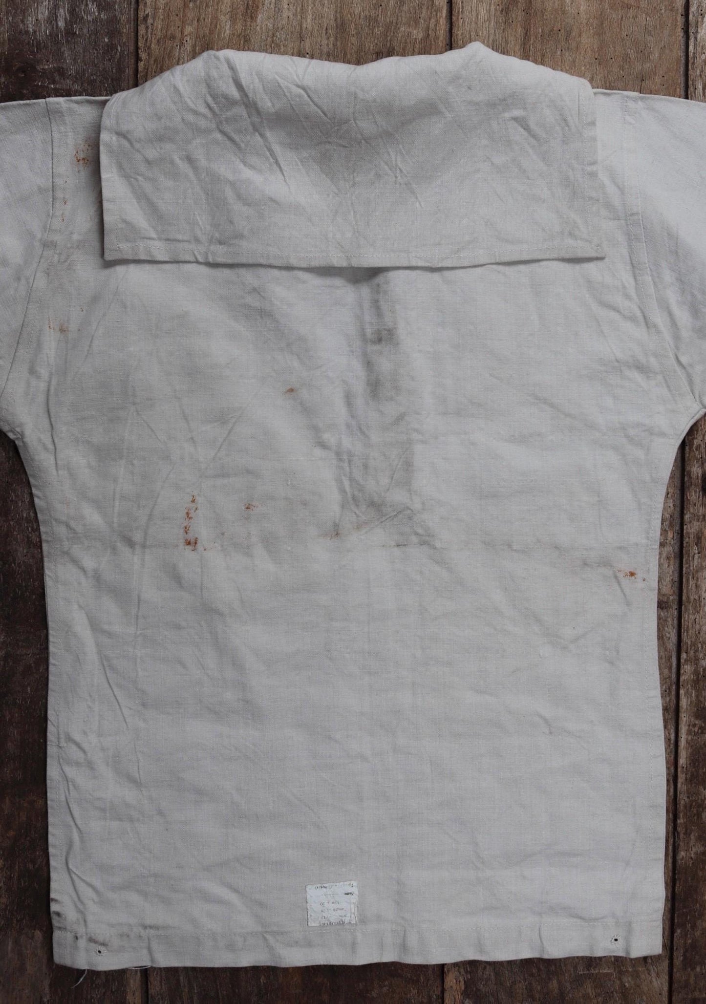 Vintage 1930s Royal Navy linen sailor shirt - navy duck working jumper - military workwear - 38" chest