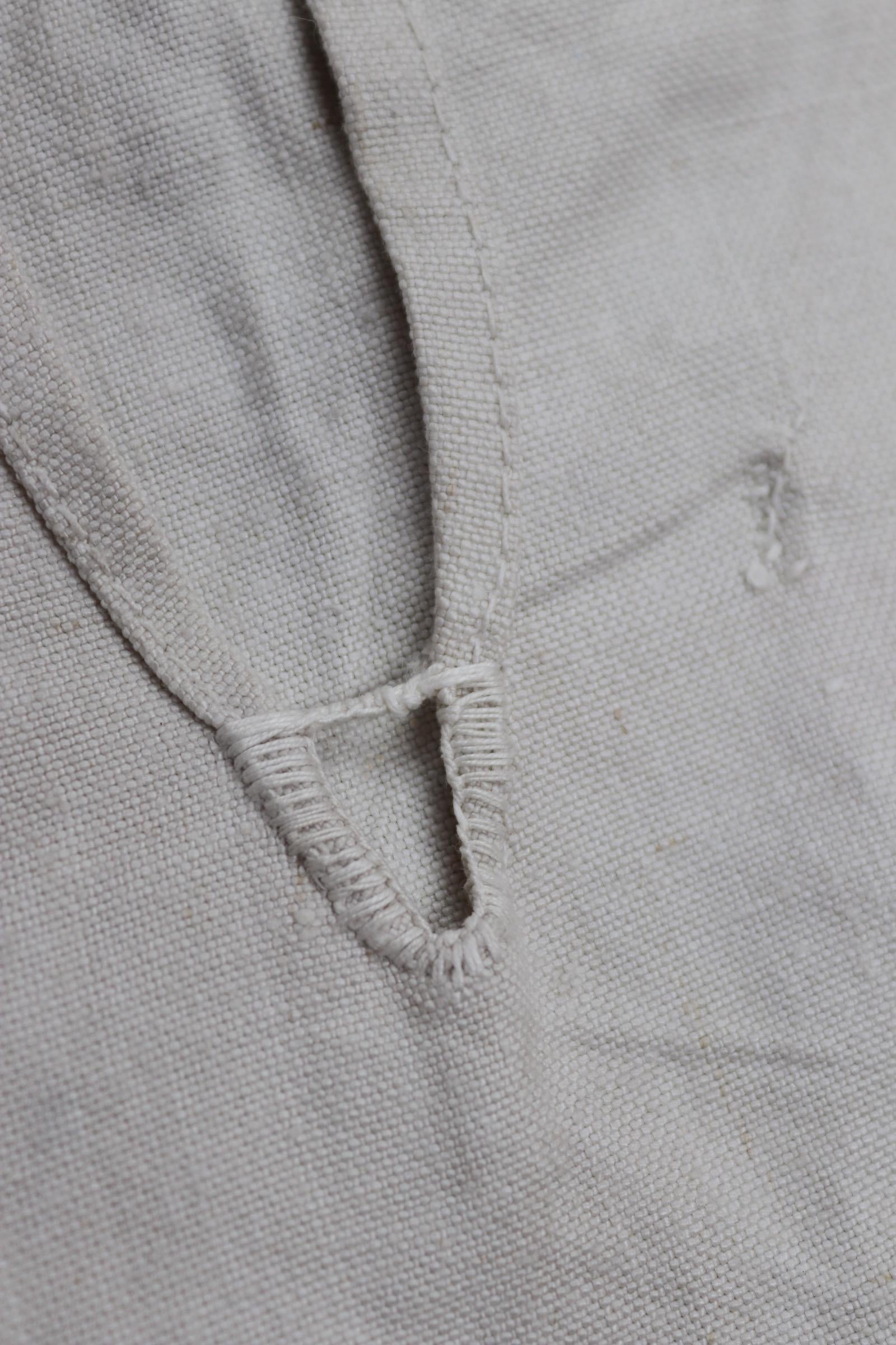 Vintage 1930s Royal Navy linen sailor shirt - navy duck working jumper - military workwear - 38" chest