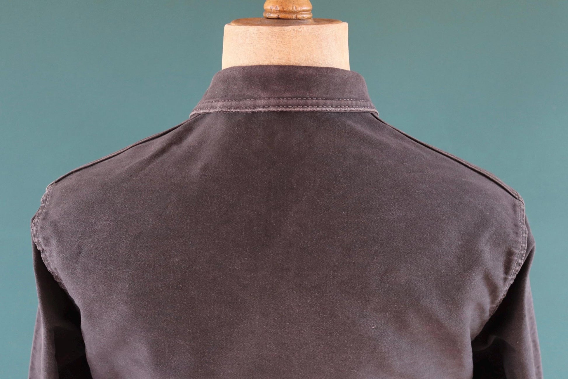 Vintage black moleskin chore jacket - Le Mont St Michel - 1940s French workwear coat - 42" chest