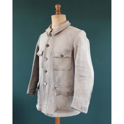 Vintage 1930s French hunting jacket - 1940s workwear - velours cotele - corduroy chore coat - 41” chest