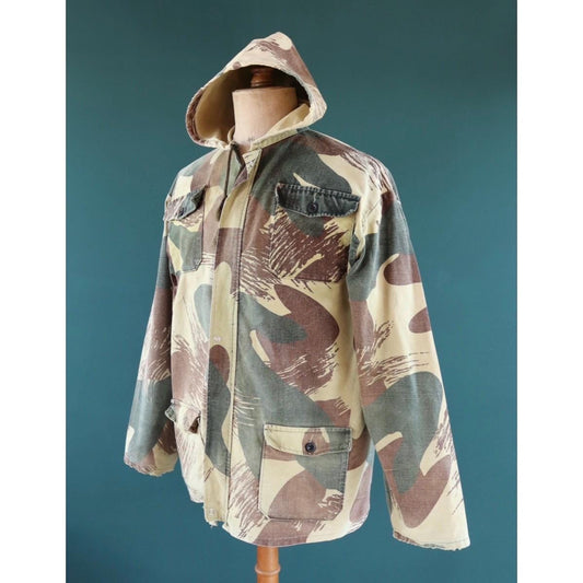 Vintage Belgian brushstroke camo jacket - military anorak - 47” chest