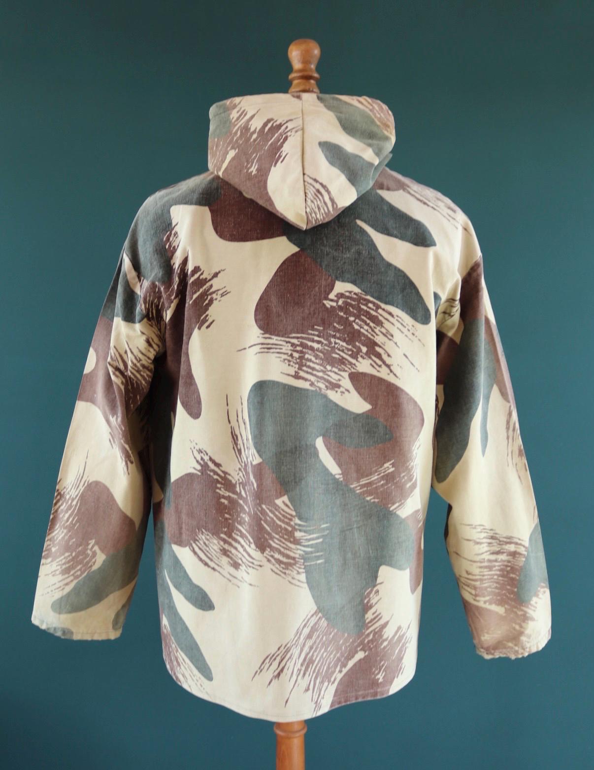 Vintage Belgian brushstroke camo jacket - military anorak - 47” chest