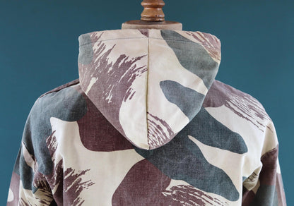 Vintage Belgian brushstroke camo jacket - military anorak - 47” chest