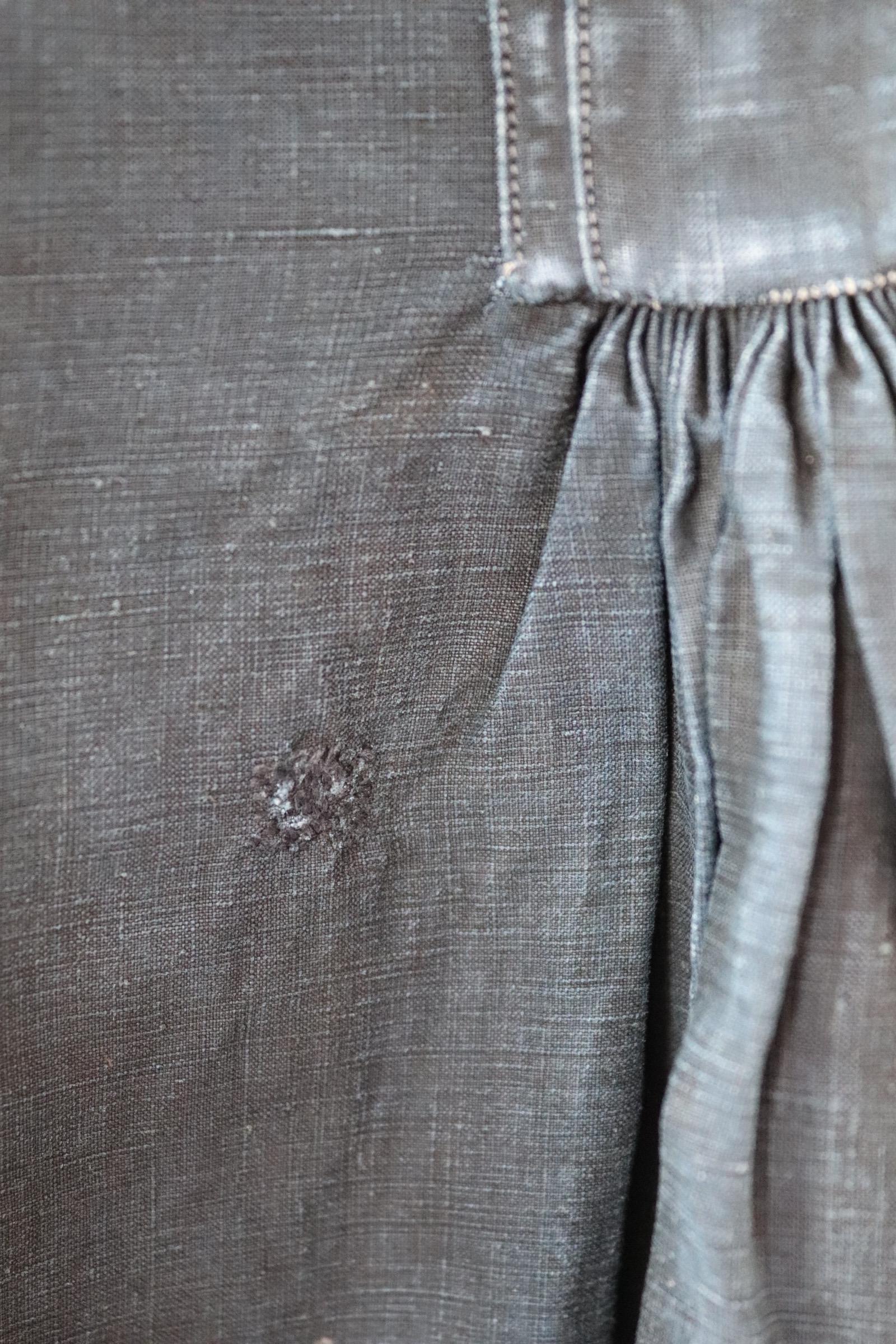 Antique 1900s French indigo biaude - linen workwear smock - 64" chest
