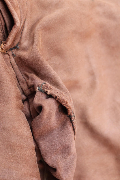 Vintage 1940s Le Mont St Michel overalls - buckle back - repaired and darned - brown moleskin - French workwear dungarees - 38 x 28”