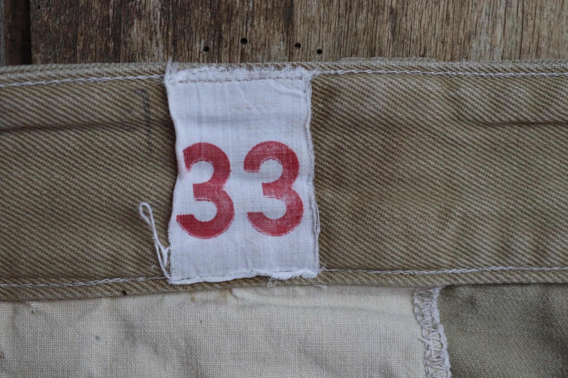 Vintage 1960s French army chinos - military trousers - pleated pants - 32" x 29"