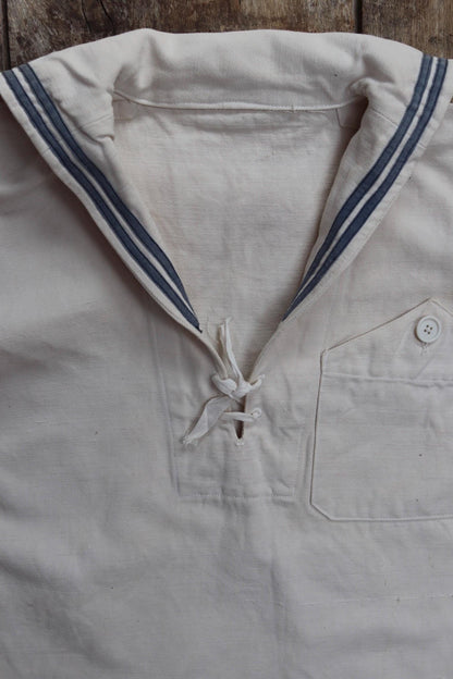 Vintage 1950s Italian sailor shirt - military workwear - 41" chest