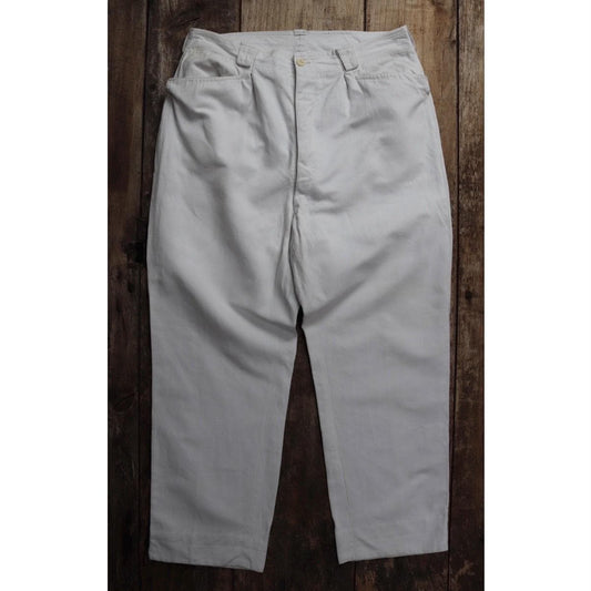 Vintage 1920s French white linen trousers - 34” x 28”