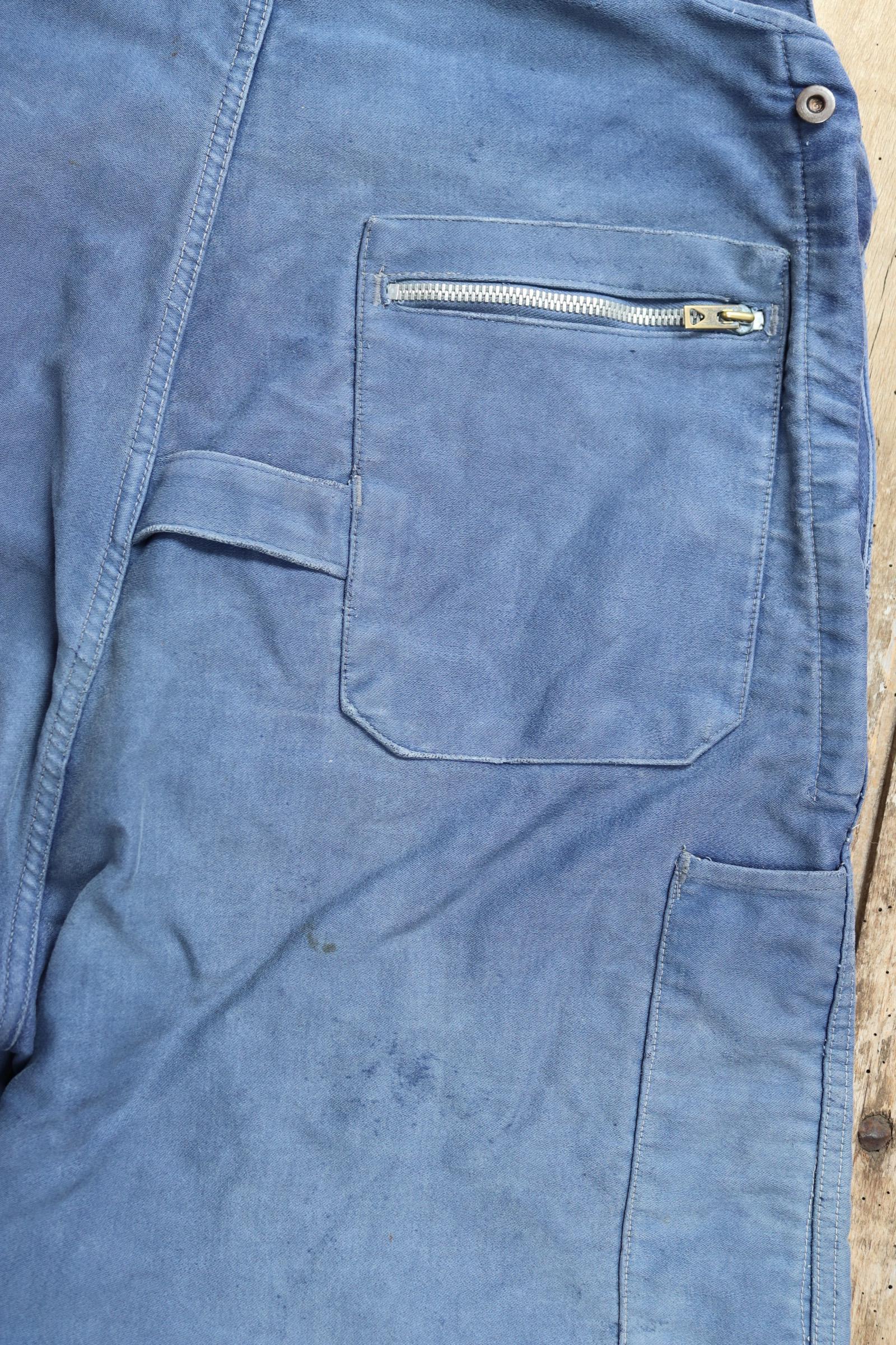 Vintage 1950s French moleskin overalls - Adolphe Lafont workwear dungarees - 36” x 25”