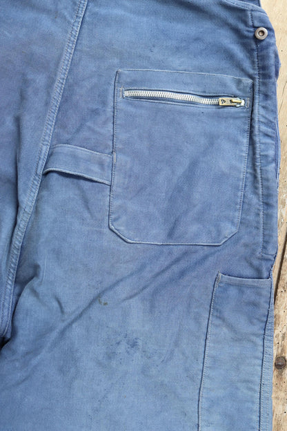 Vintage 1950s French moleskin overalls - Adolphe Lafont workwear dungarees - 36” x 25”