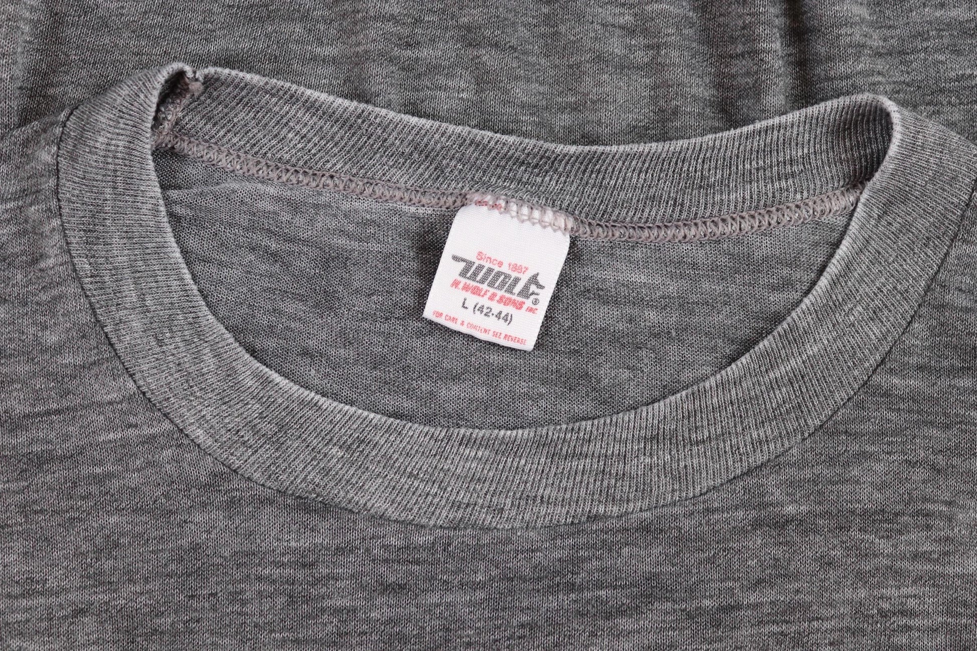 Vintage 1990s graphic t shirt - grey marl - paper thin tee - made in USA - 42" chest