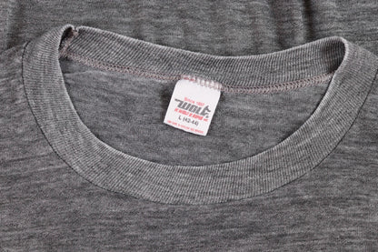 Vintage 1990s graphic t shirt - grey marl - paper thin tee - made in USA - 42" chest