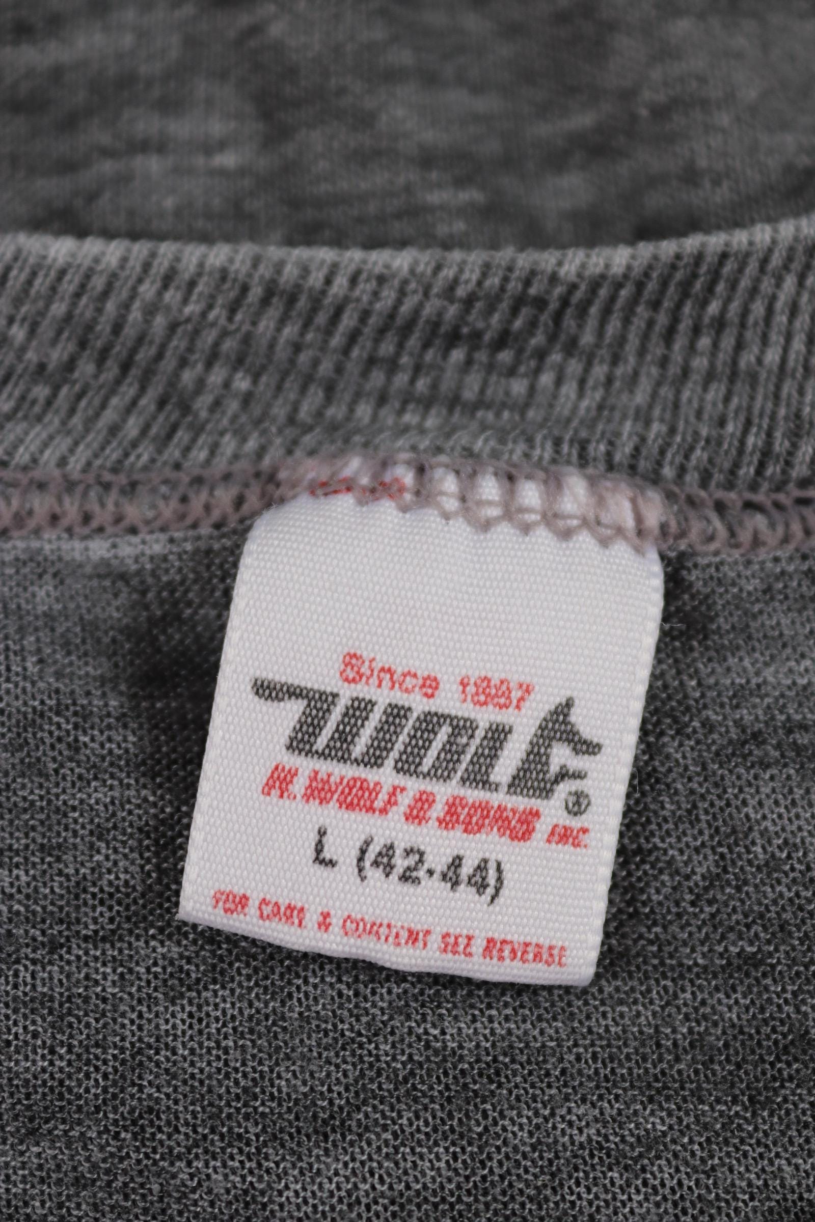 Vintage 1990s graphic t shirt - grey marl - paper thin tee - made in USA - 42" chest