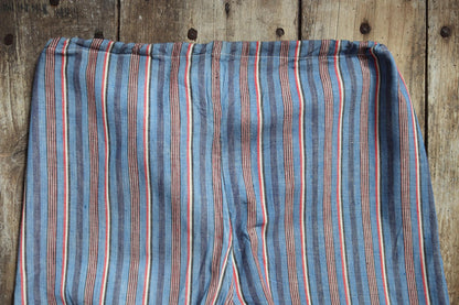 Vintage 1950s deadstock pyjama bottoms - striped cotton Bulgarian pants - 1940s drawstring trousers
