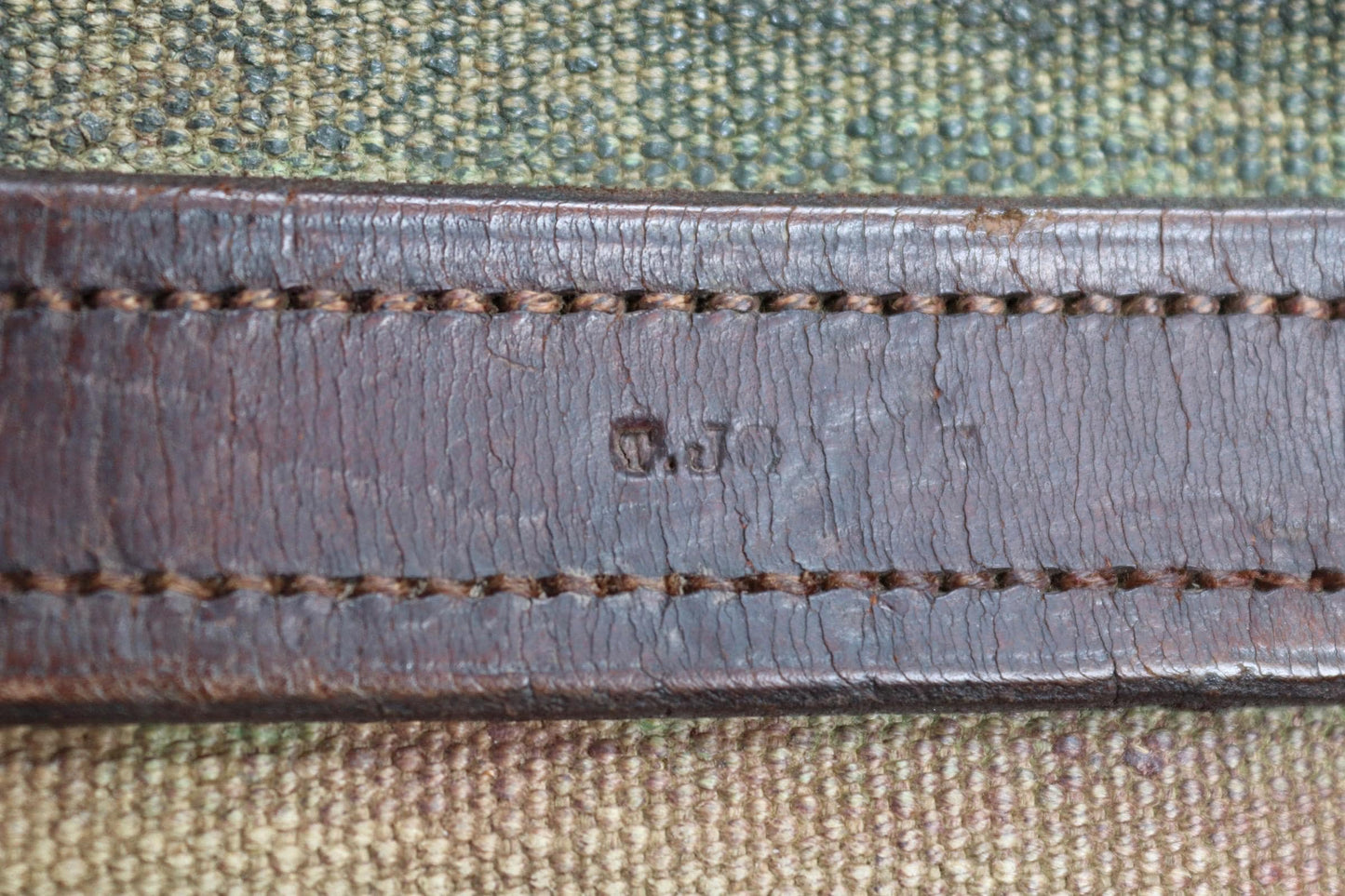 Antique WW1 British military shoulder bag - Egyptian Citadel Workshop Stores - canvas and leather satchel - 1910s haversack