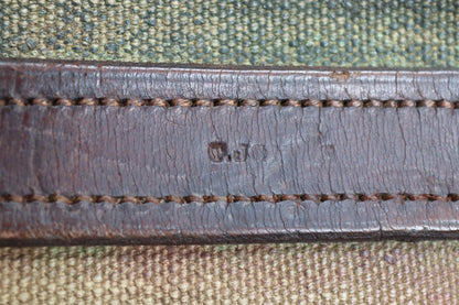 Antique WW1 British military shoulder bag - Egyptian Citadel Workshop Stores - canvas and leather satchel - 1910s haversack