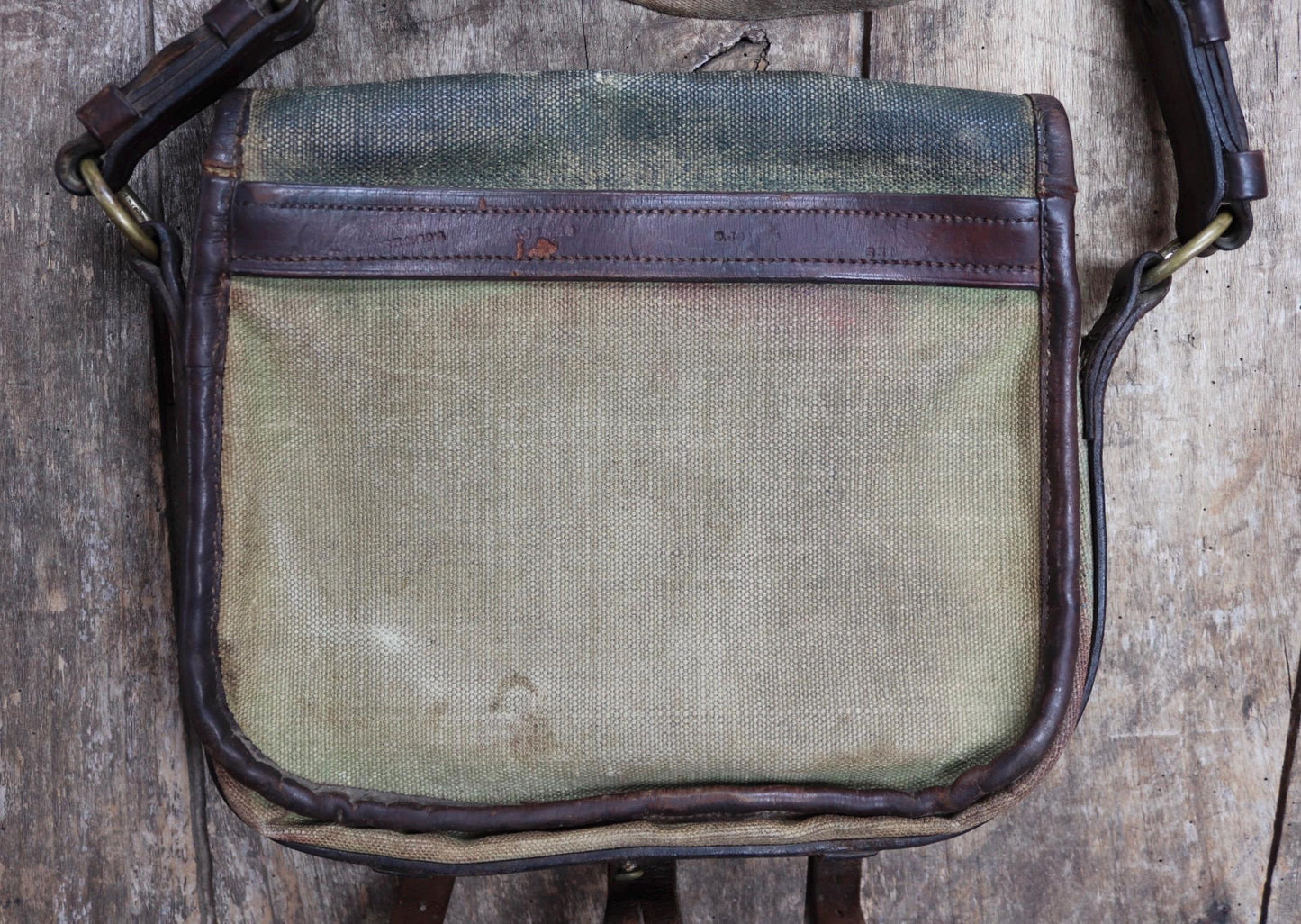 Antique WW1 British military shoulder bag - Egyptian Citadel Workshop Stores - canvas and leather satchel - 1910s haversack