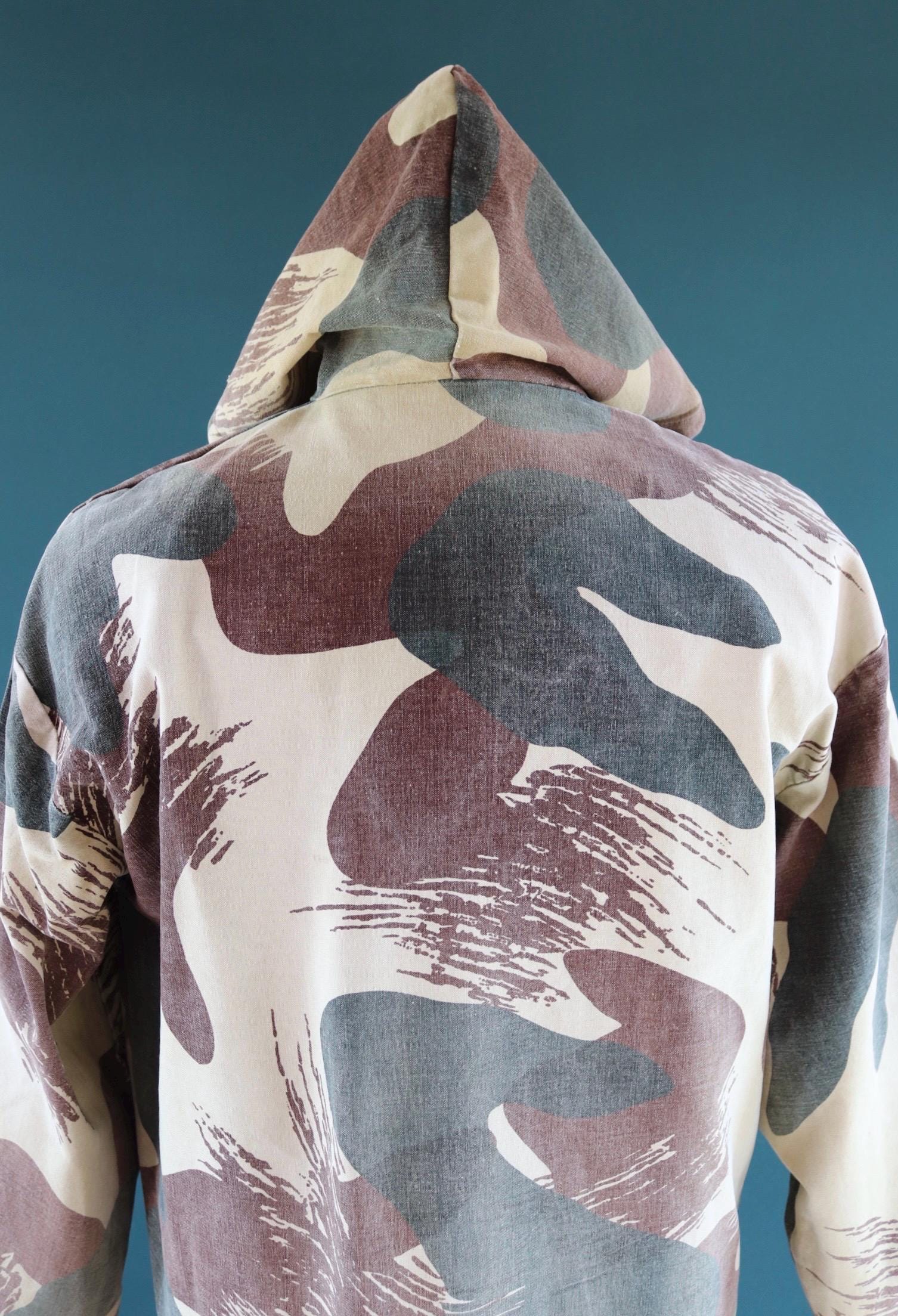 Vintage Belgian brushstroke camo jacket - military anorak - 47” chest
