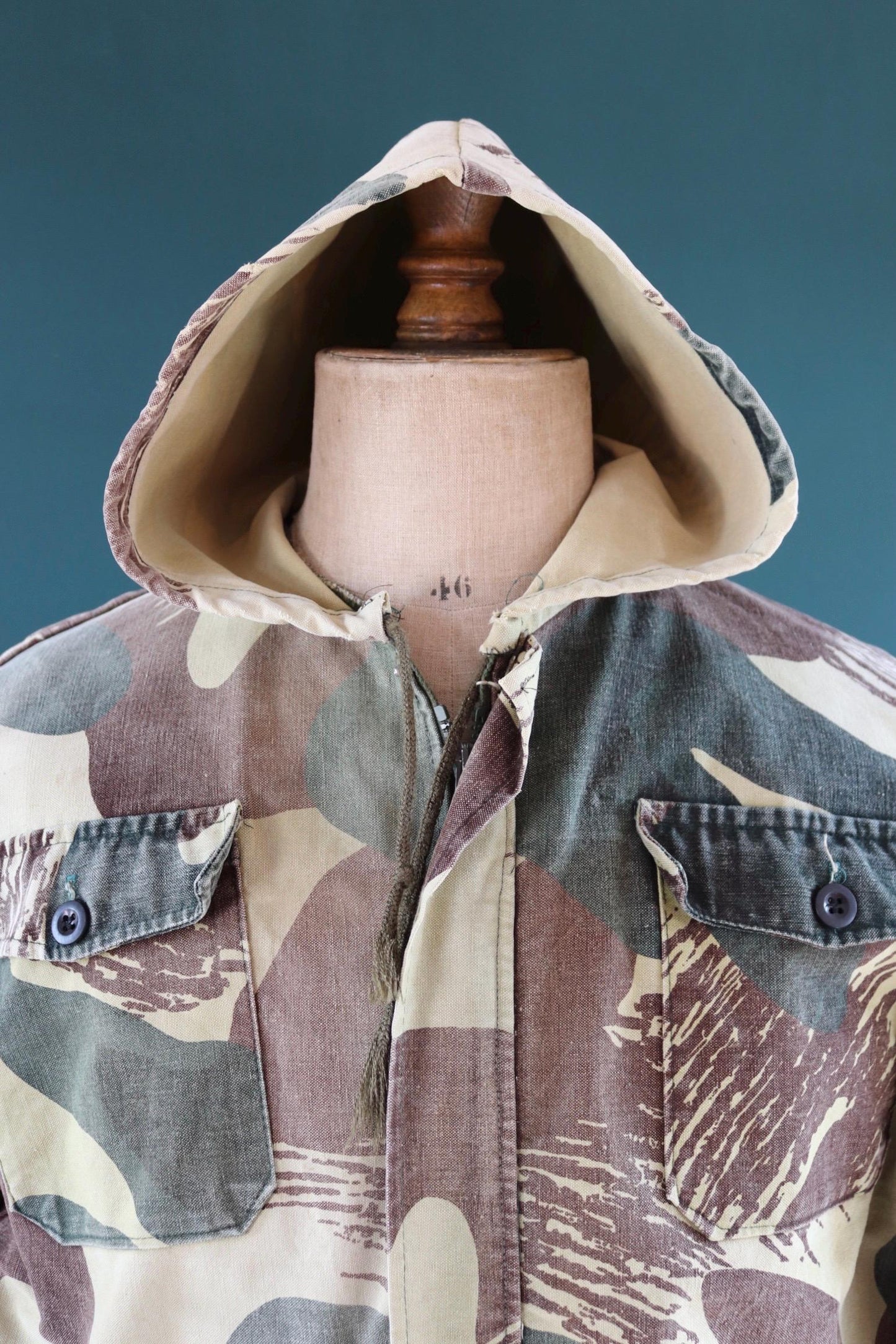 Vintage Belgian brushstroke camo jacket - military anorak - 47” chest