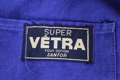 Vintage 1960s French workwear jacket - Vêtra - blue cotton twill chore coat - 42” chest