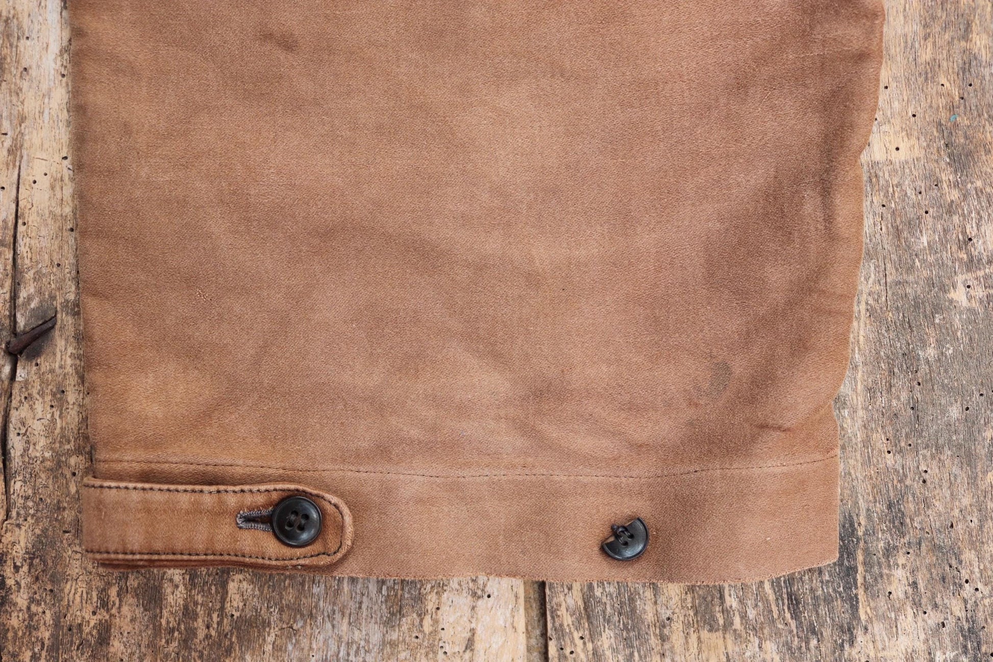 Vintage 1940s Le Mont St Michel overalls - buckle back - repaired and darned - brown moleskin - French workwear dungarees - 38 x 27”
