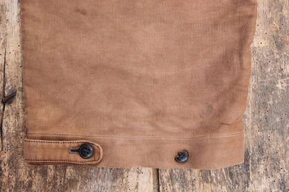 Vintage 1940s Le Mont St Michel overalls - buckle back - repaired and darned - brown moleskin - French workwear dungarees - 38 x 27”