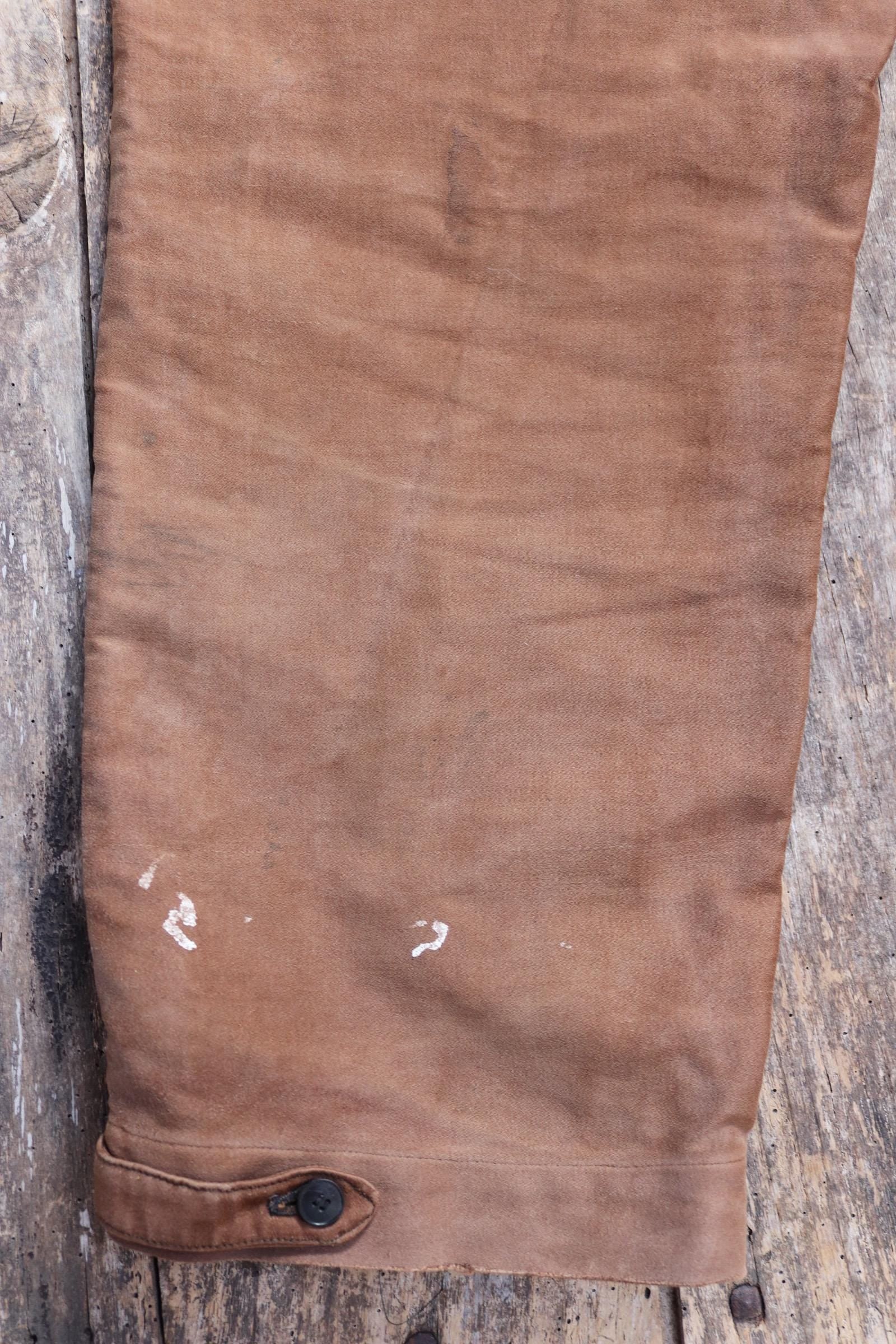 Vintage 1940s Le Mont St Michel overalls - buckle back - repaired and darned - brown moleskin - French workwear dungarees - 38 x 28”